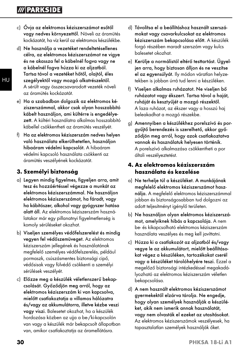Parkside PHKSA 18-Li A1 User Manual | Page 33 / 94