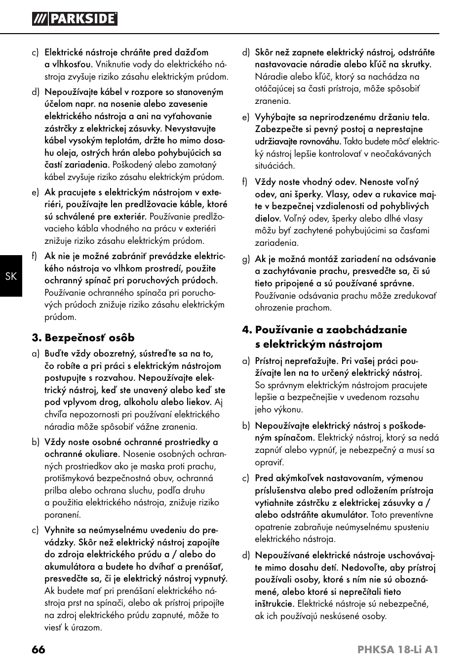Parkside PHKSA 18-Li A1 User Manual | Page 69 / 94