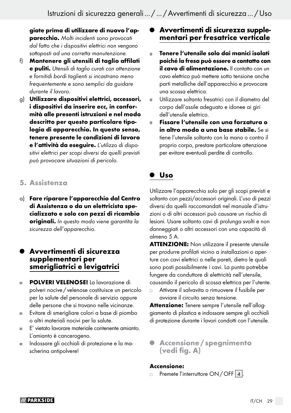 Parkside PSFS 250 A1 User Manual | Page 29 / 43