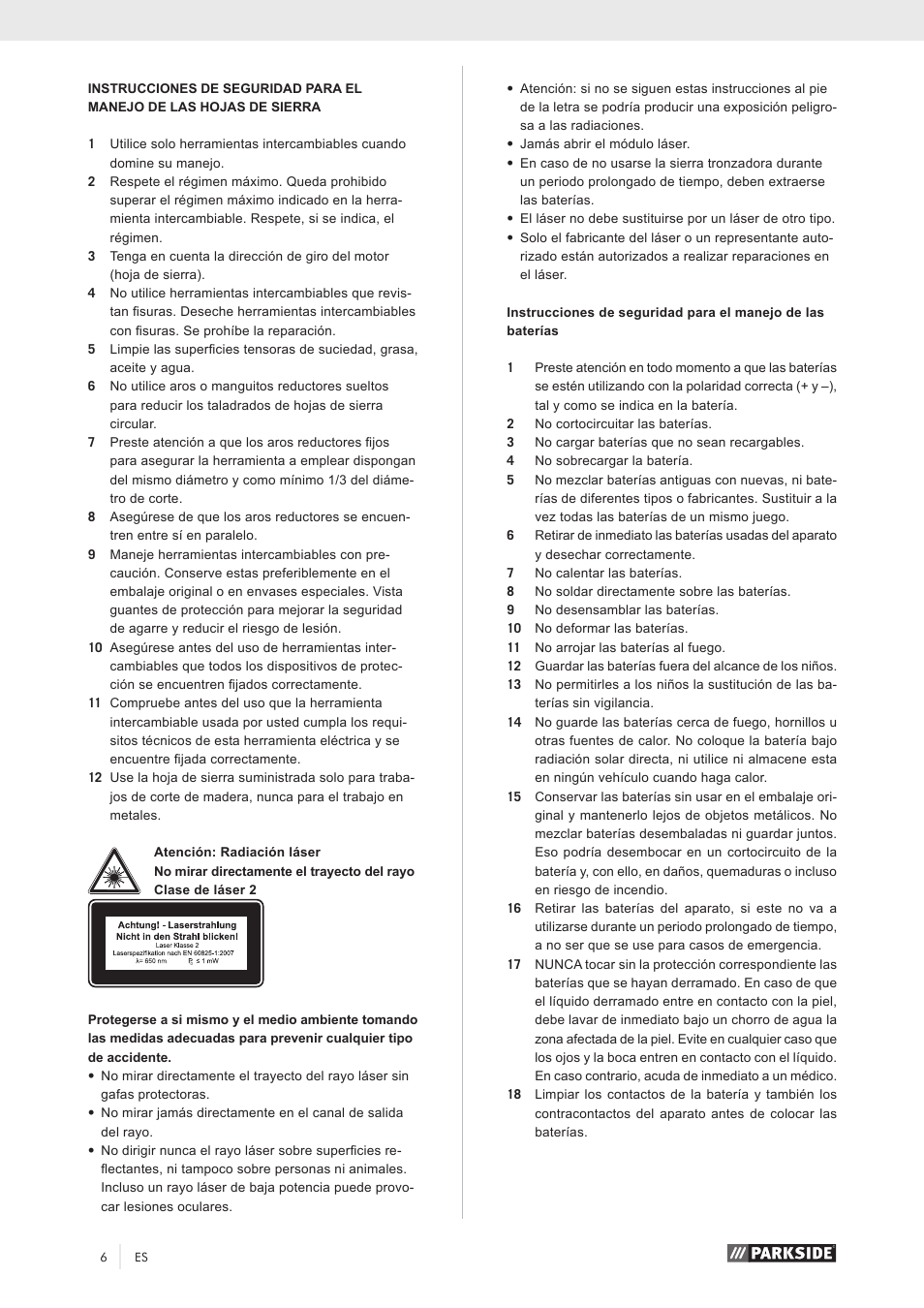 Parkside PKS 1500 A1 User Manual | Page 11 / 64