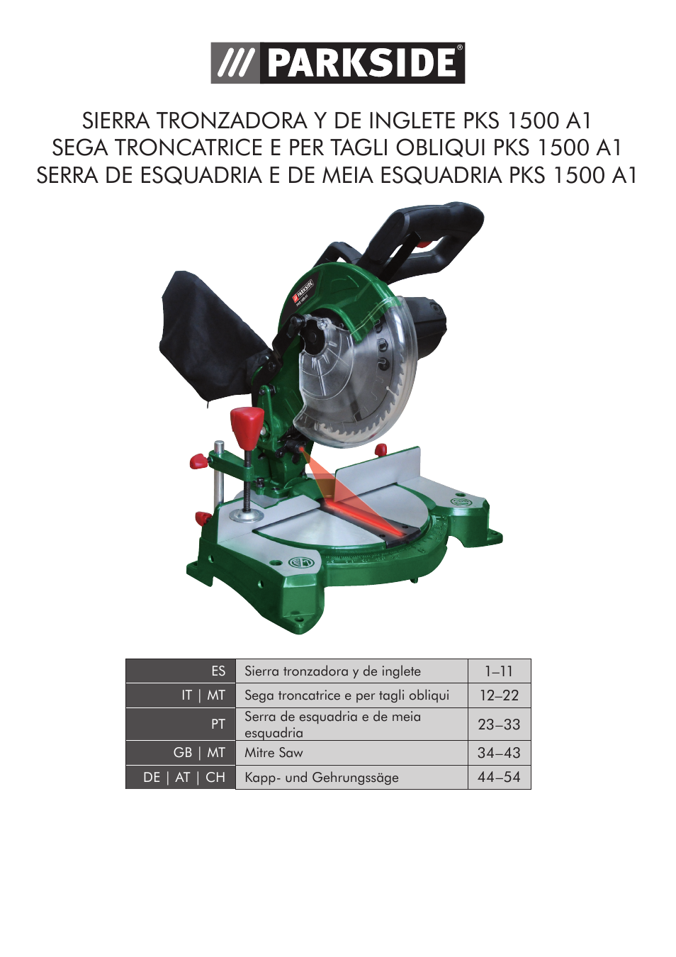 Parkside PKS 1500 A1 User Manual | Page 2 / 64