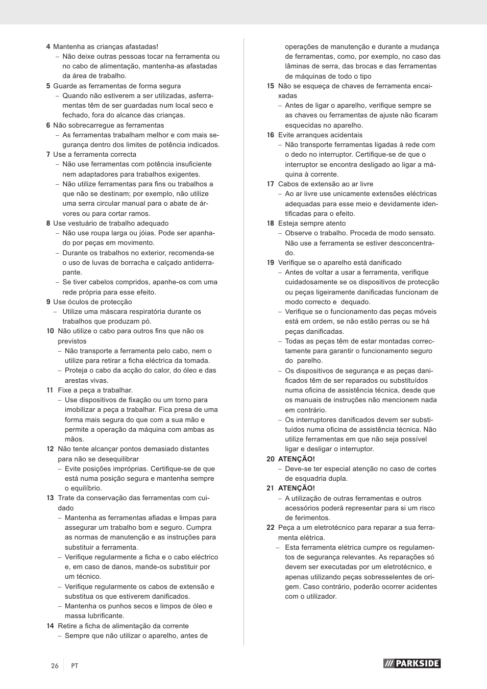 Parkside PKS 1500 A1 User Manual | Page 31 / 64