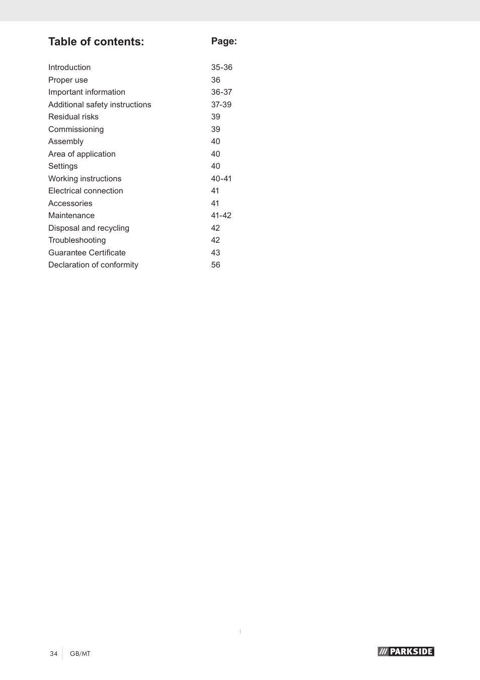 Parkside PKS 1500 A1 User Manual | Page 39 / 64