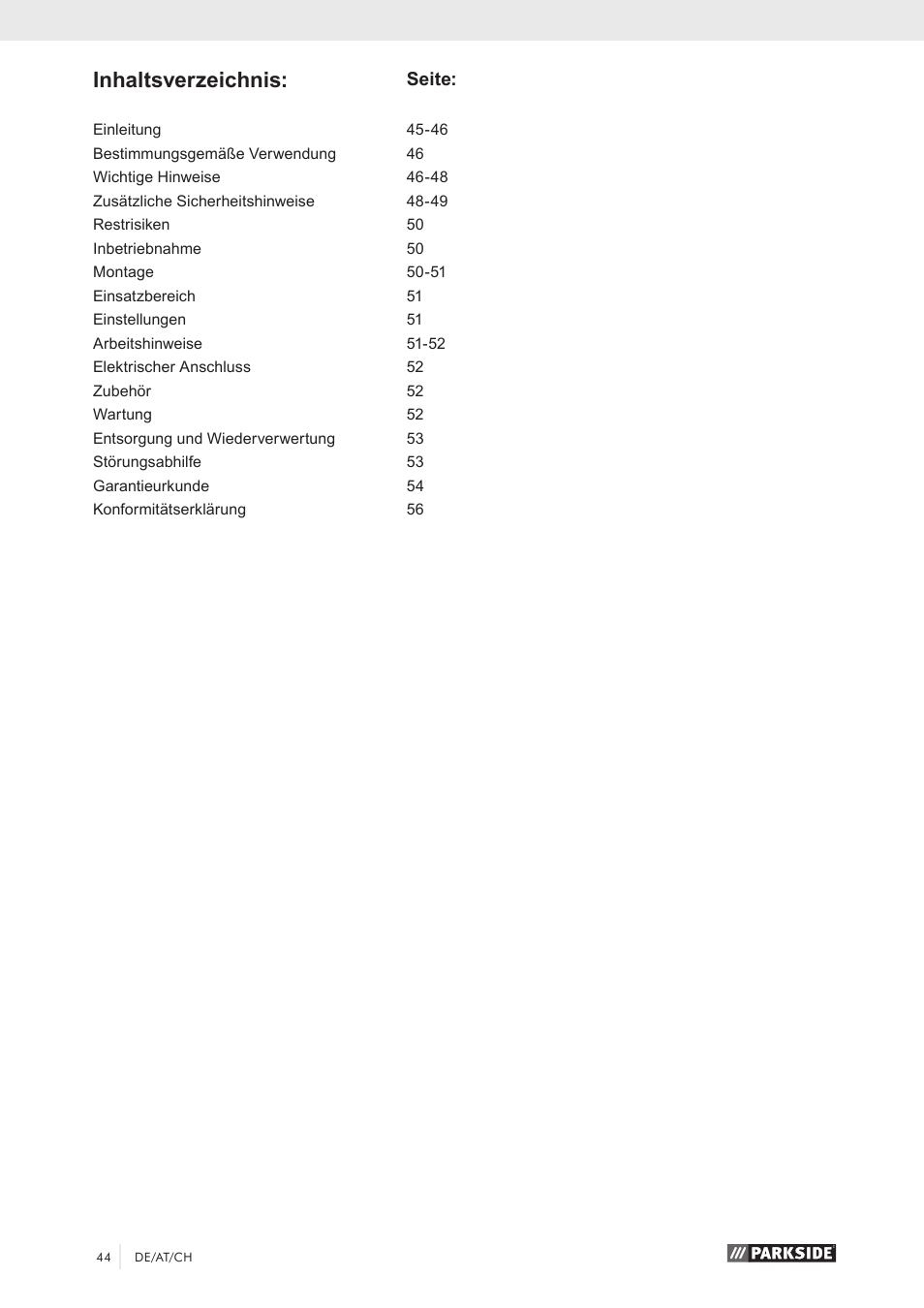 Parkside PKS 1500 A1 User Manual | Page 49 / 64