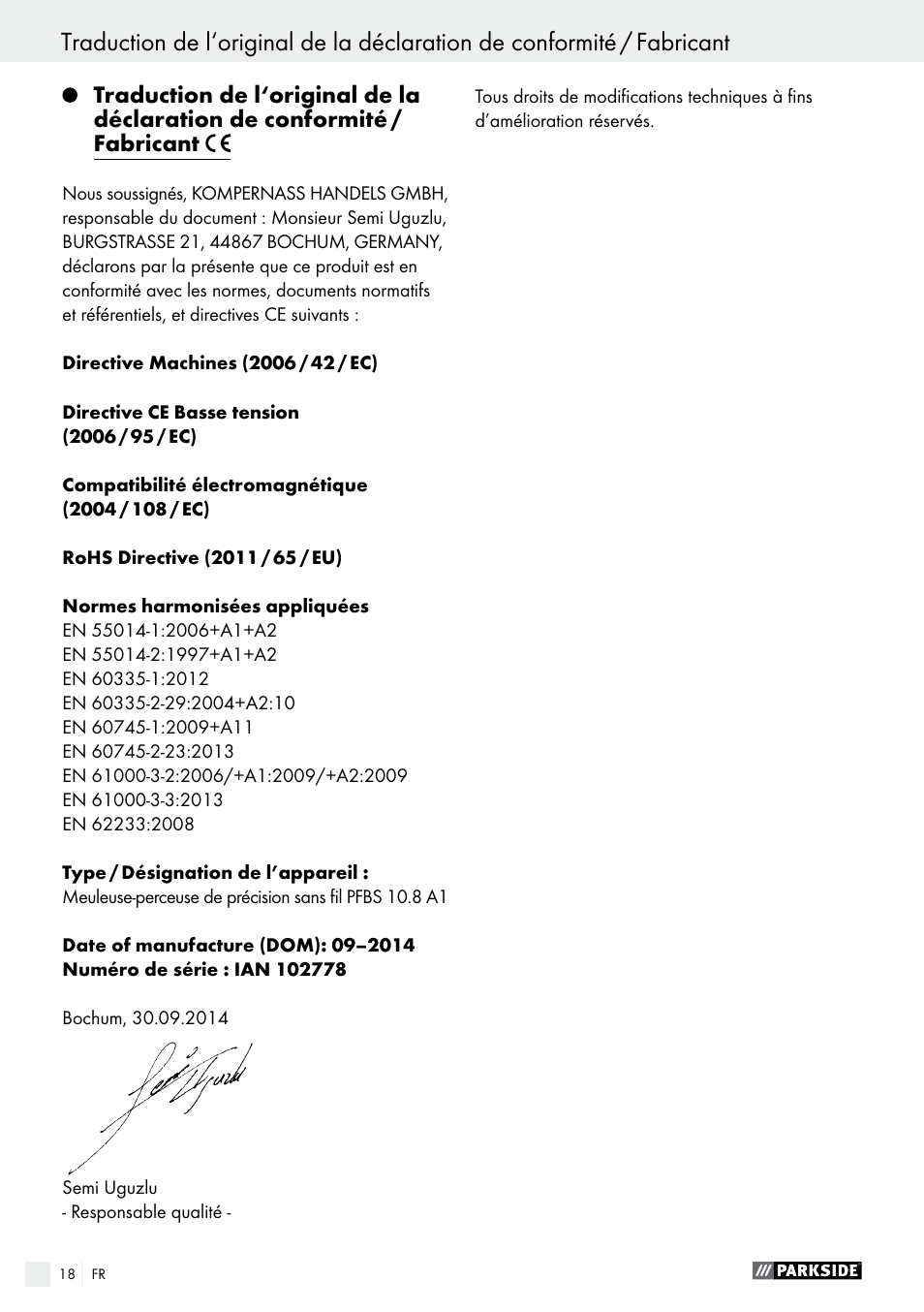 Parkside PFBS 10.8 A1 User Manual | Page 18 / 45