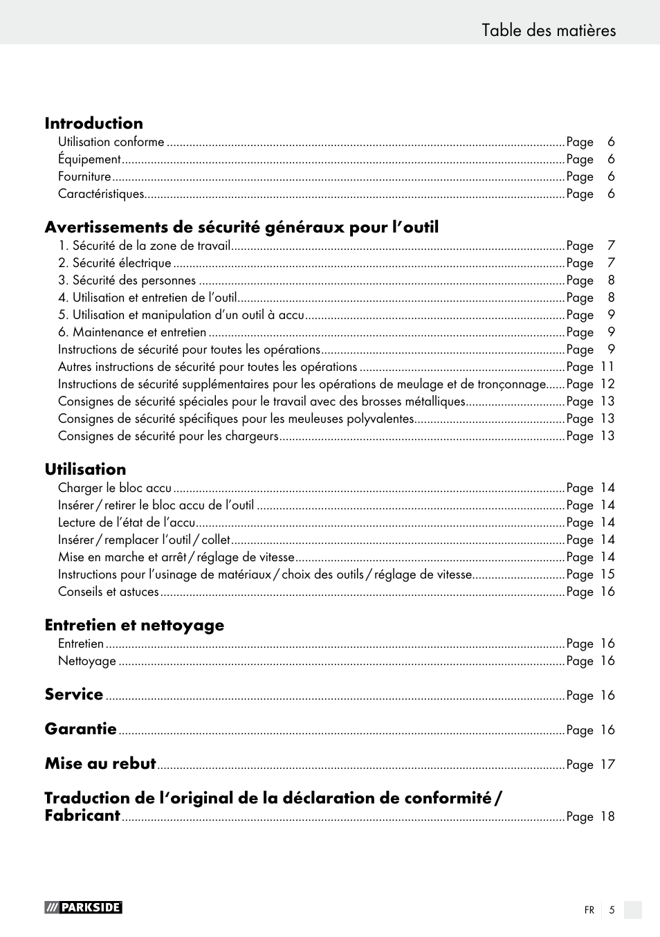 Parkside PFBS 10.8 A1 User Manual | Page 5 / 45