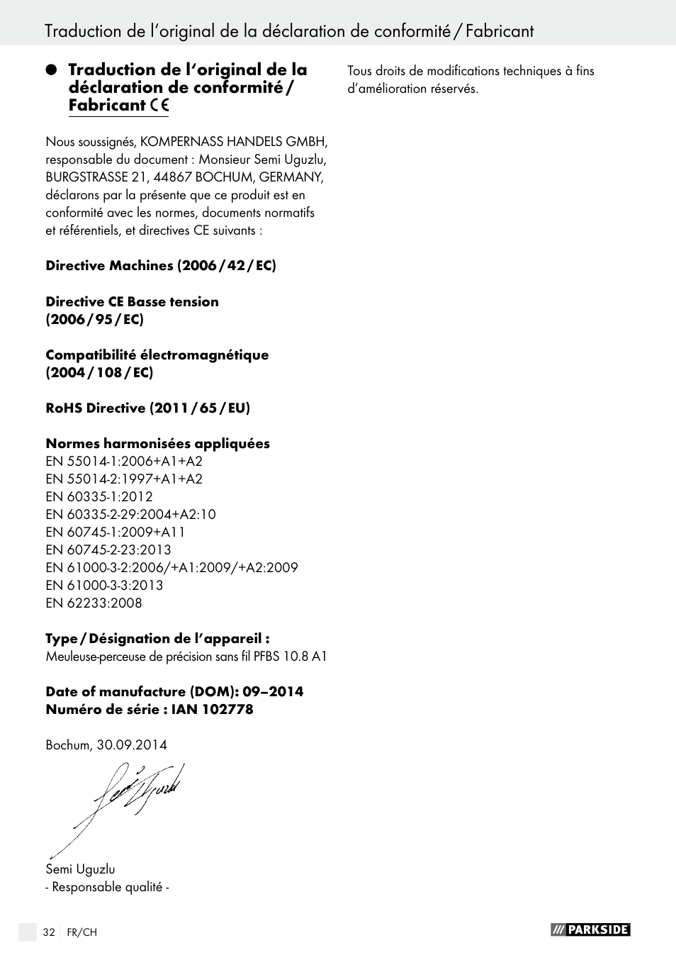 Parkside PFBS 10.8 A1 User Manual | Page 32 / 59