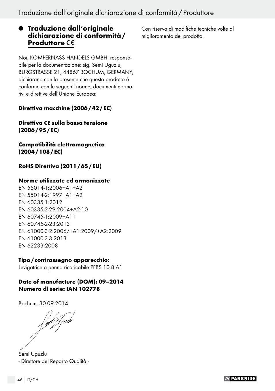 Parkside PFBS 10.8 A1 User Manual | Page 46 / 59