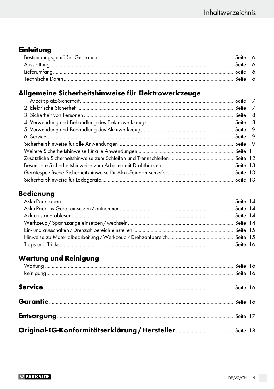 Parkside PFBS 10.8 A1 User Manual | Page 5 / 59