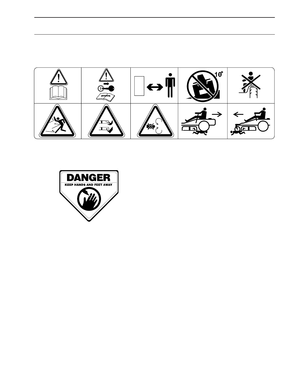 Symbols and decals | Dixon ZTR34/968999731 User Manual | Page 7 / 80