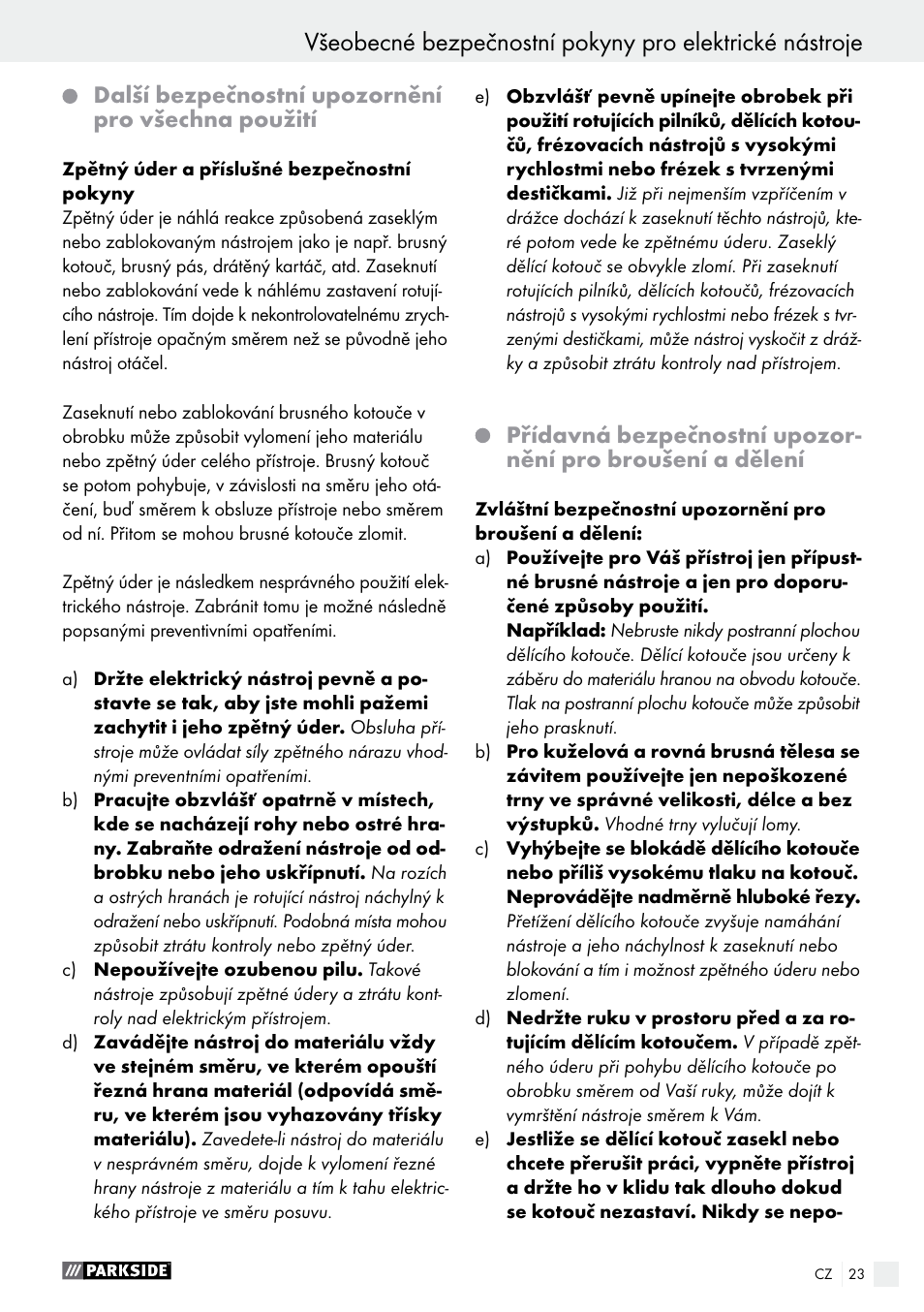 Parkside PFBS 10.8 A1 User Manual | Page 23 / 57