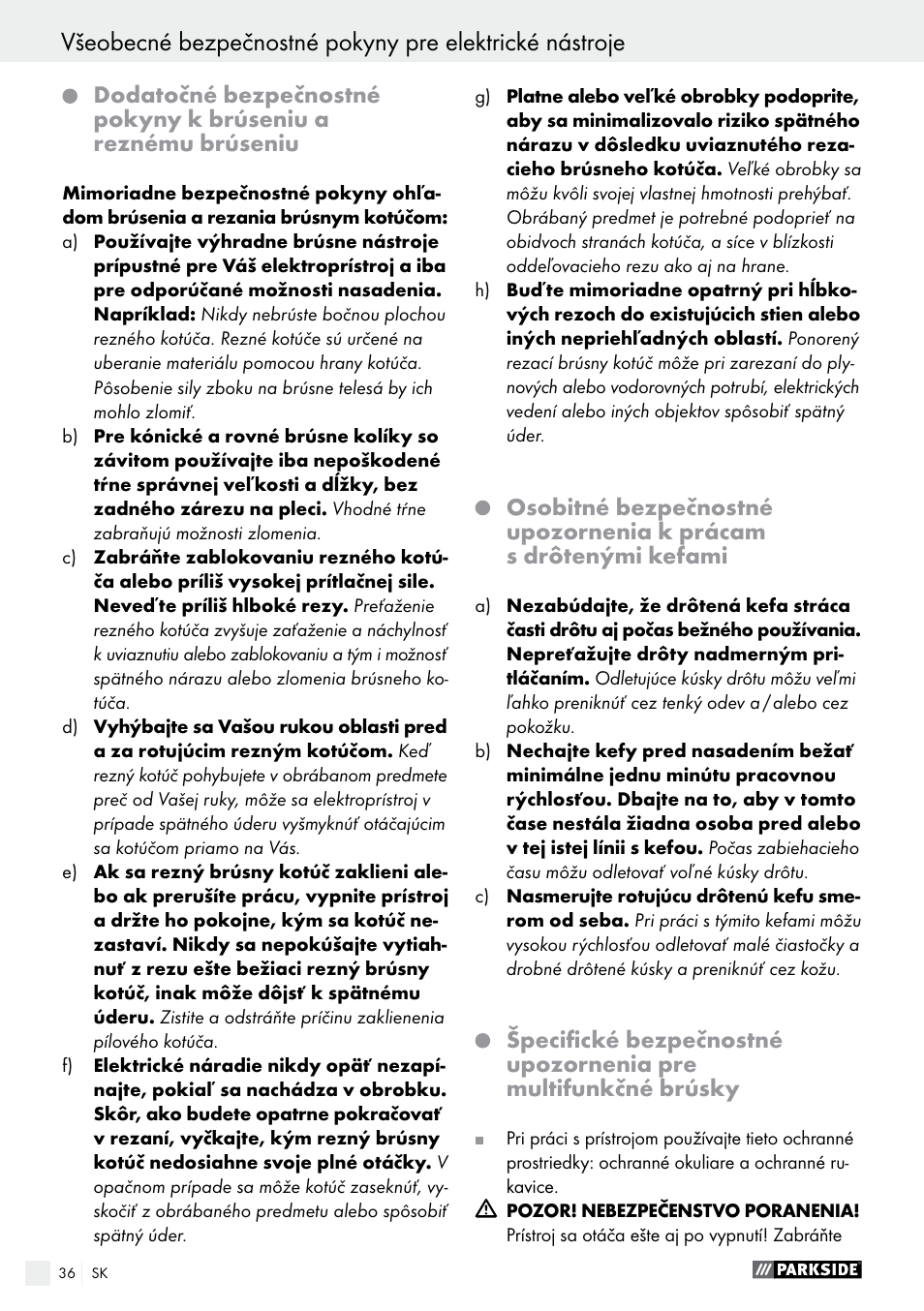 Parkside PFBS 10.8 A1 User Manual | Page 36 / 57