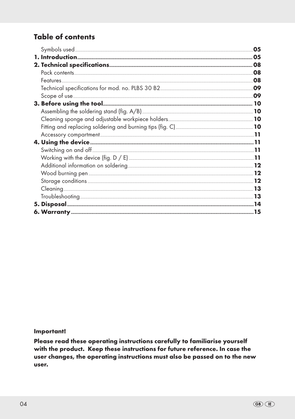 Parkside PLBS 30 B2 User Manual | Page 4 / 20