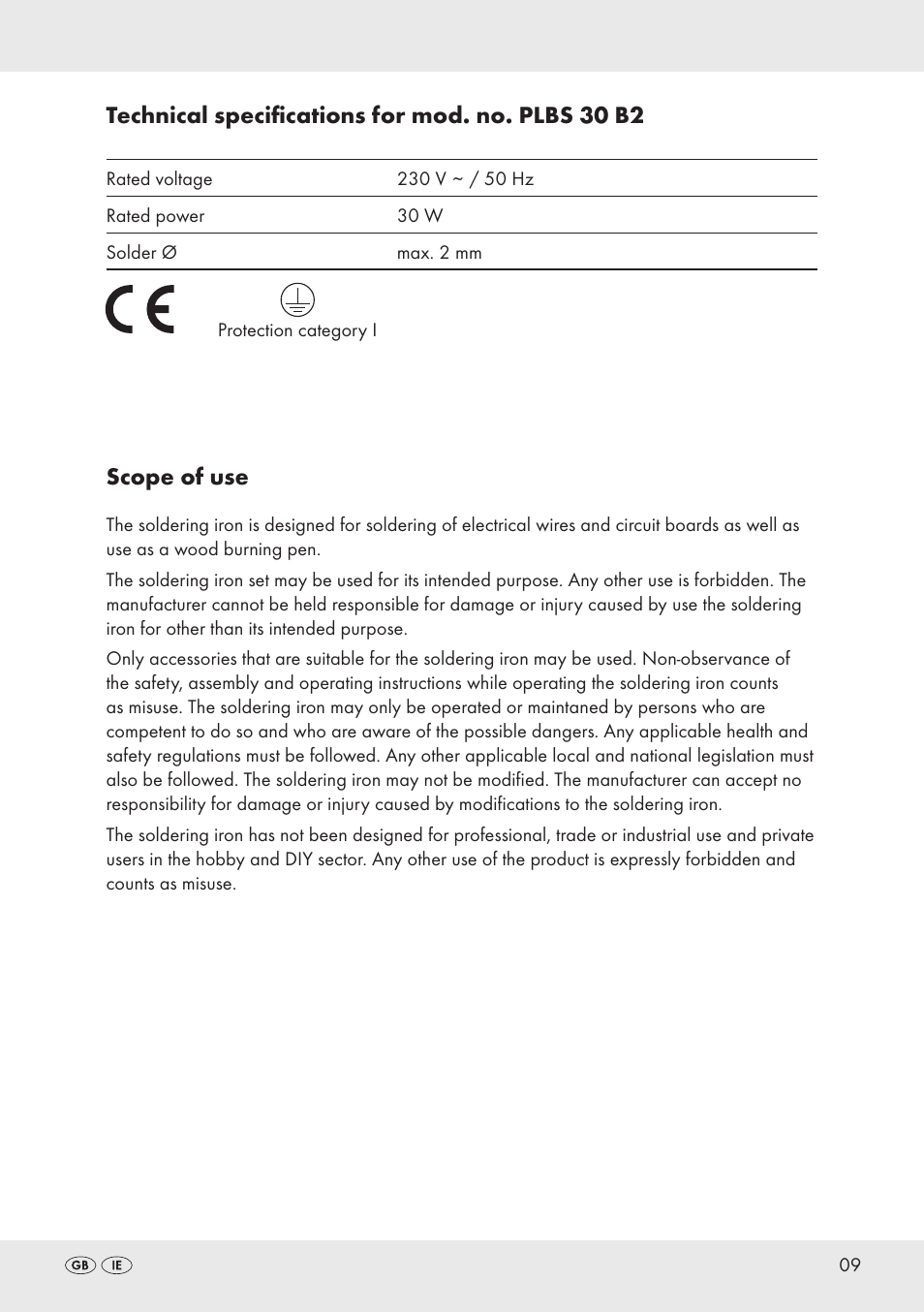 Parkside PLBS 30 B2 User Manual | Page 9 / 20