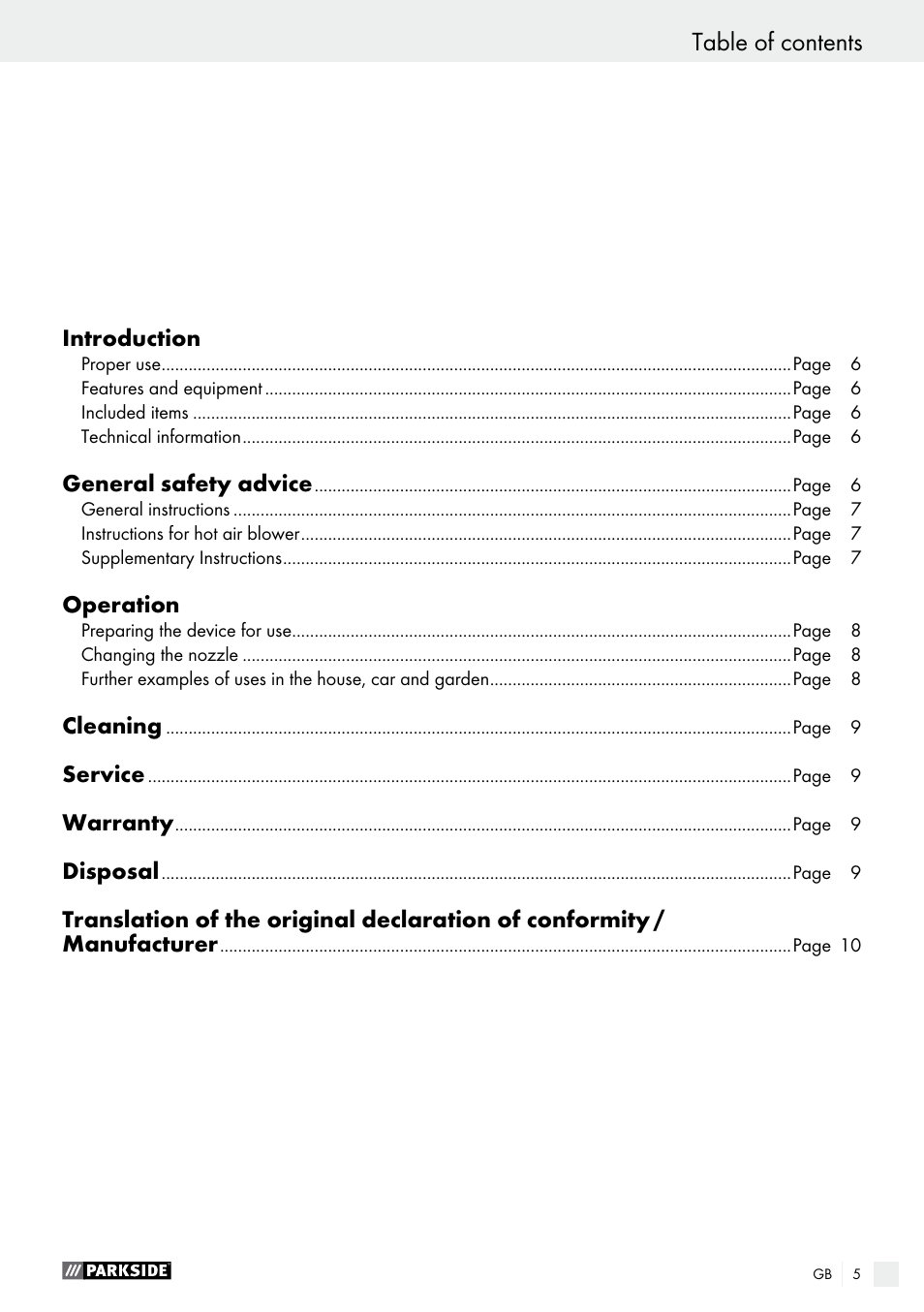 Parkside PHLG 2000 C2 User Manual | Page 5 / 49