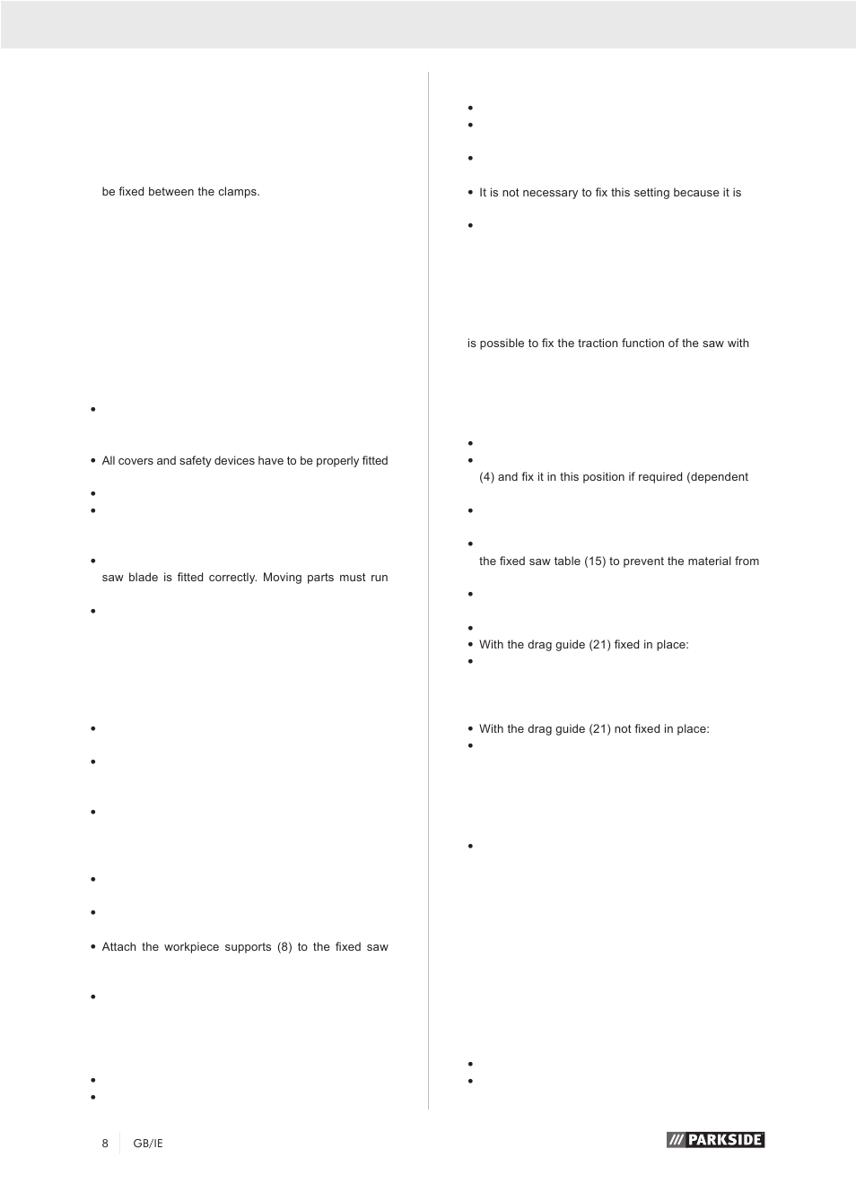 Before starting the equipment, Attachment and operation | Parkside PZKS 1500 A1 User Manual | Page 13 / 76