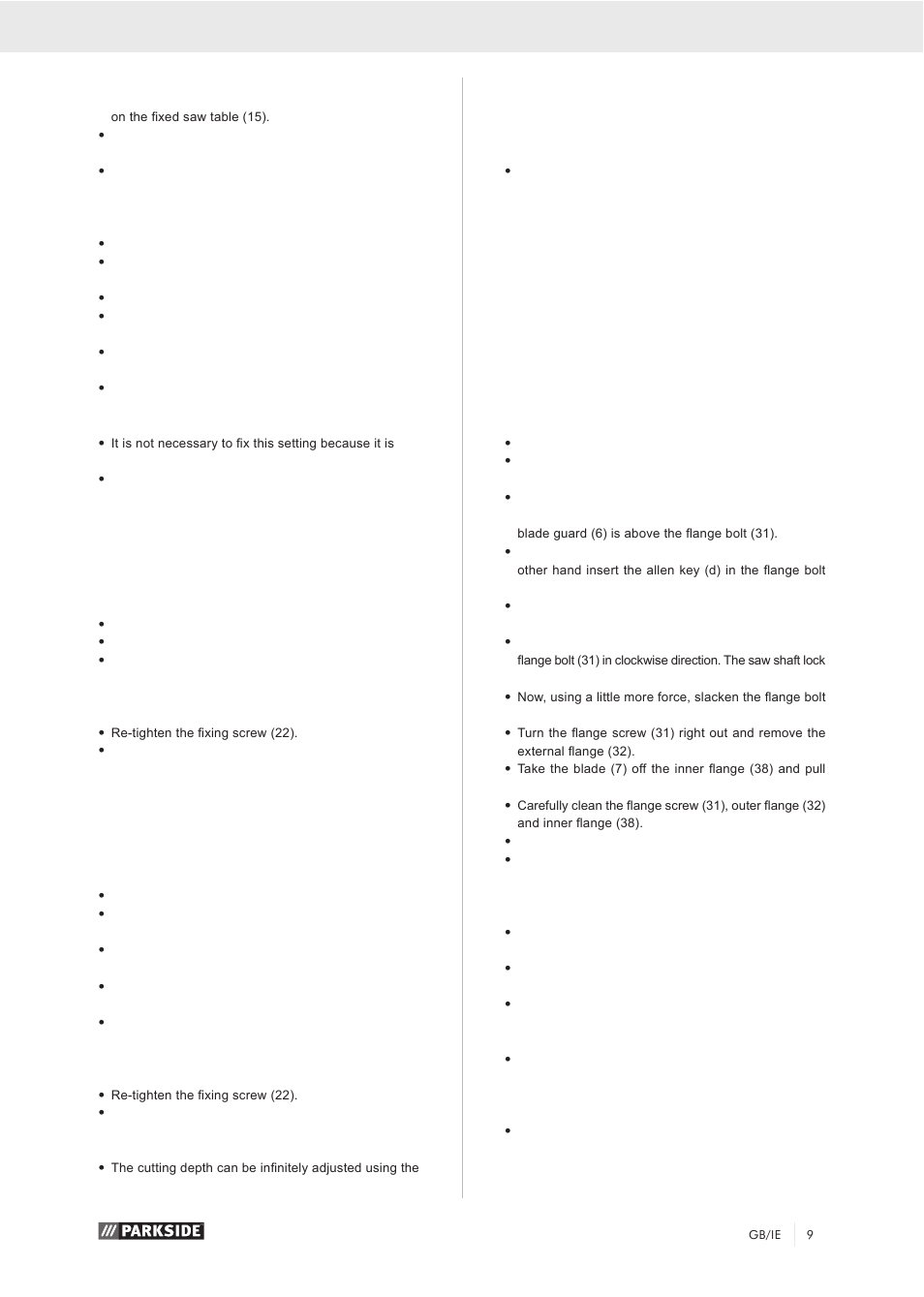 Parkside PZKS 1500 A1 User Manual | Page 14 / 76