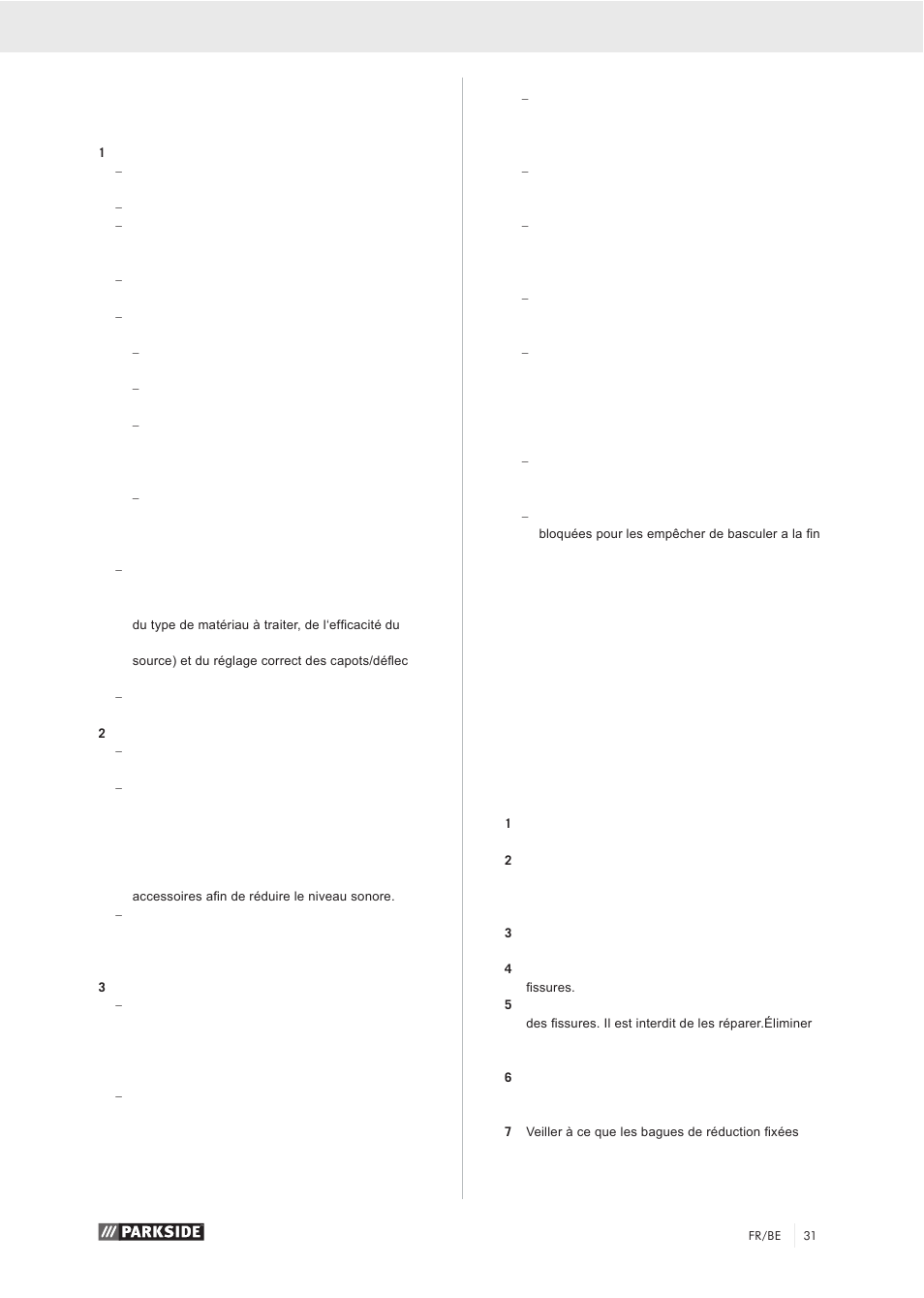 Consignes de sécurité supplémentaires | Parkside PZKS 1500 A1 User Manual | Page 36 / 76
