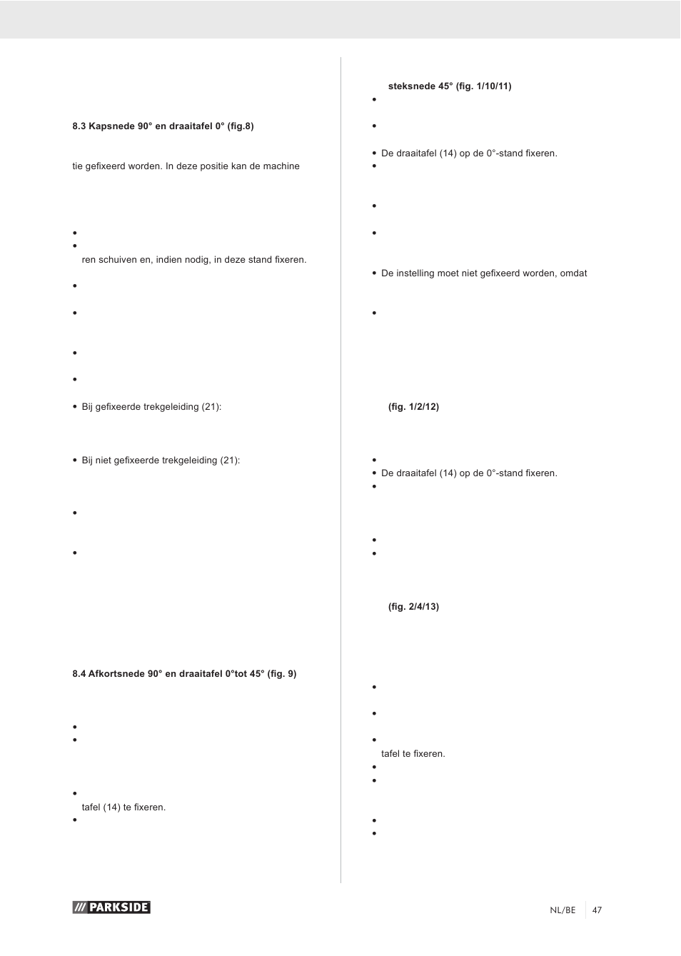 Parkside PZKS 1500 A1 User Manual | Page 52 / 76