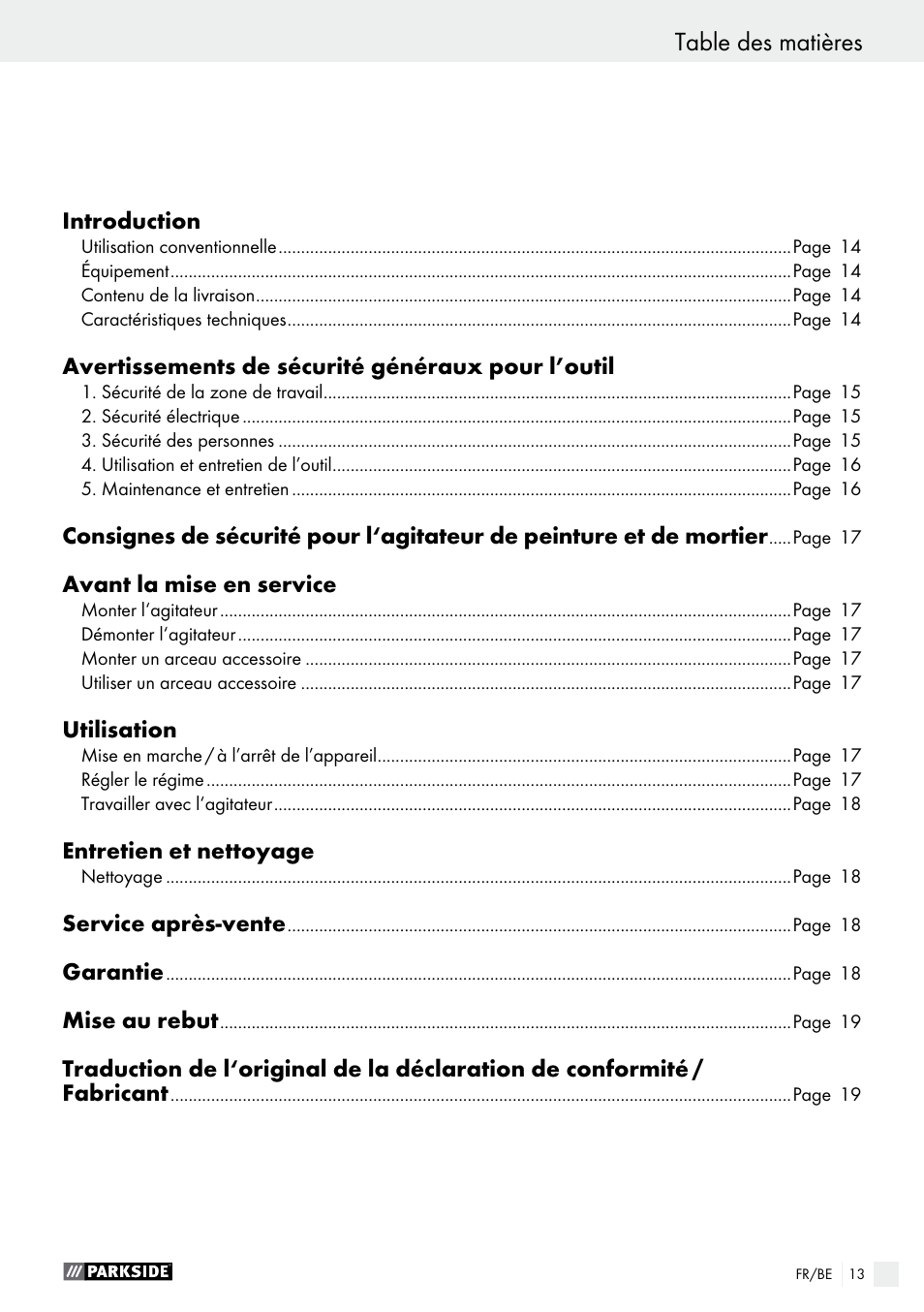 Parkside PFMR 1400 B1 User Manual | Page 13 / 37