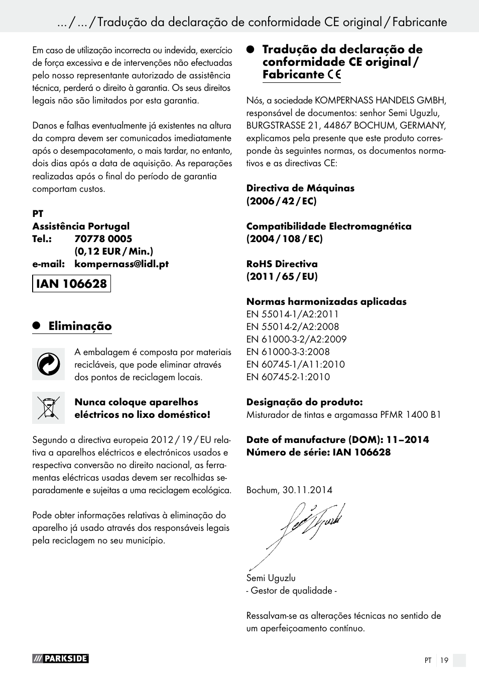 Parkside PFMR 1400 B1 User Manual | Page 19 / 37