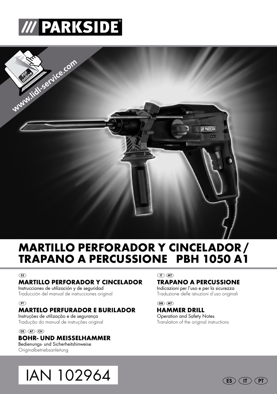 Parkside PBH 1050 A1 User Manual | 52 pages