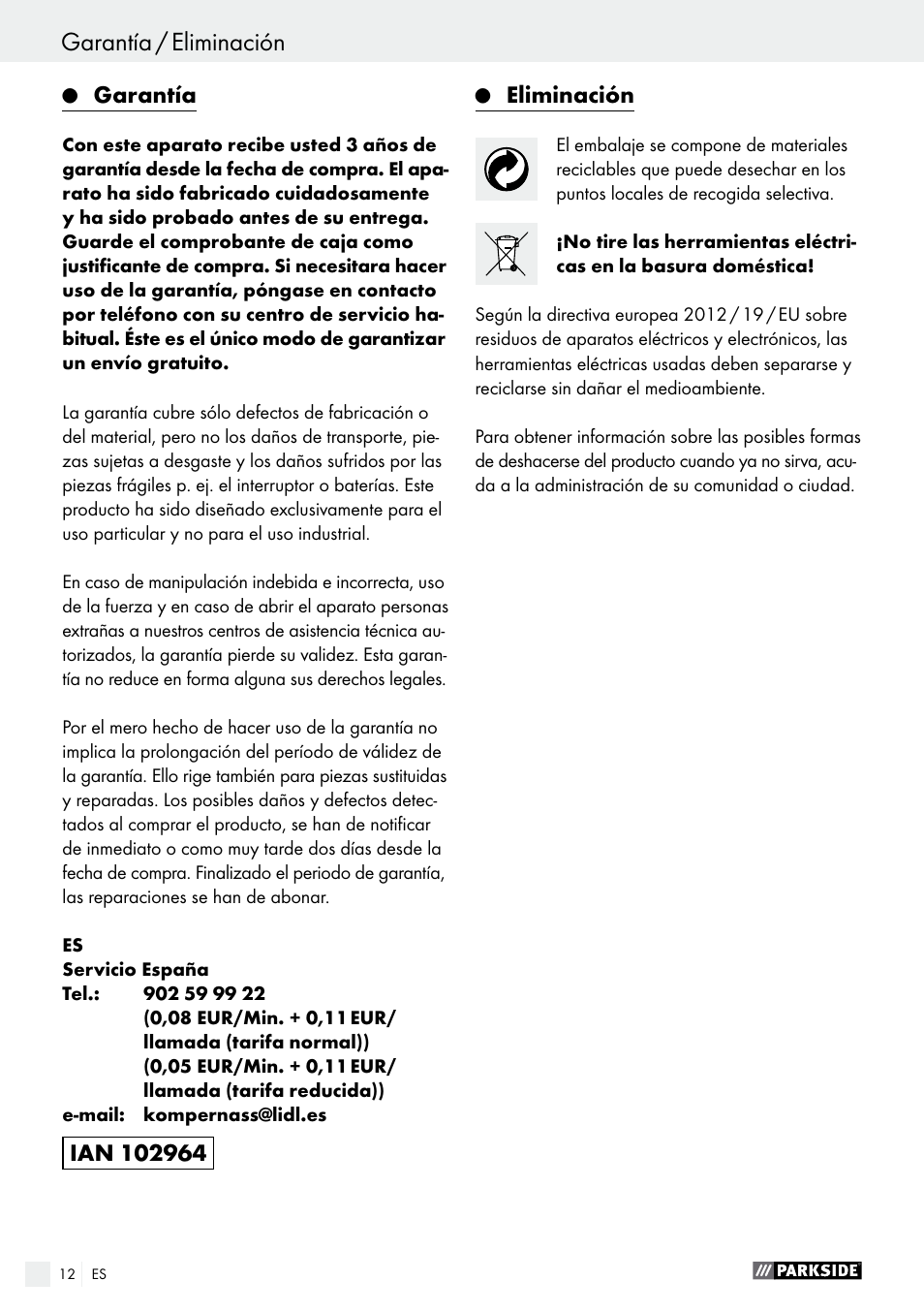 Parkside PBH 1050 A1 User Manual | Page 12 / 52