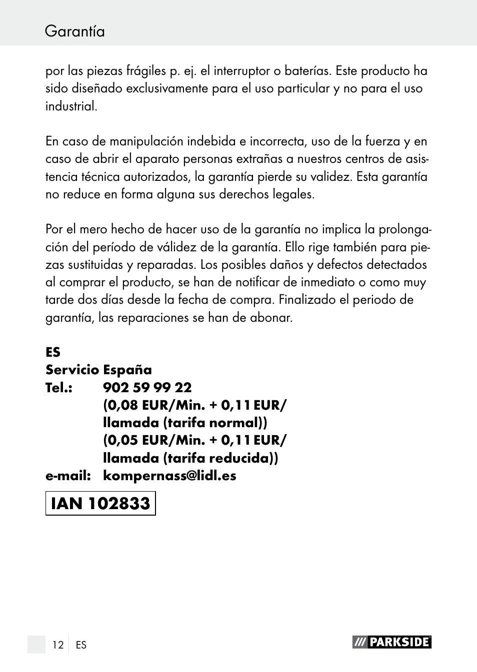 Parkside PNKP 105 A1 User Manual | Page 12 / 56