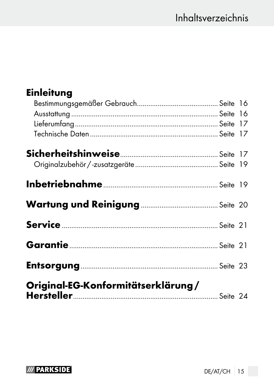 Parkside PNKP 105 A1 User Manual | Page 15 / 36