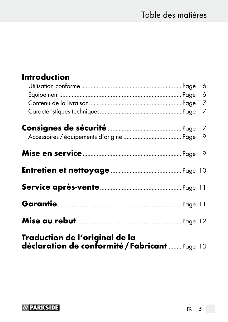 Parkside PNKP 105 A1 User Manual | Page 5 / 36