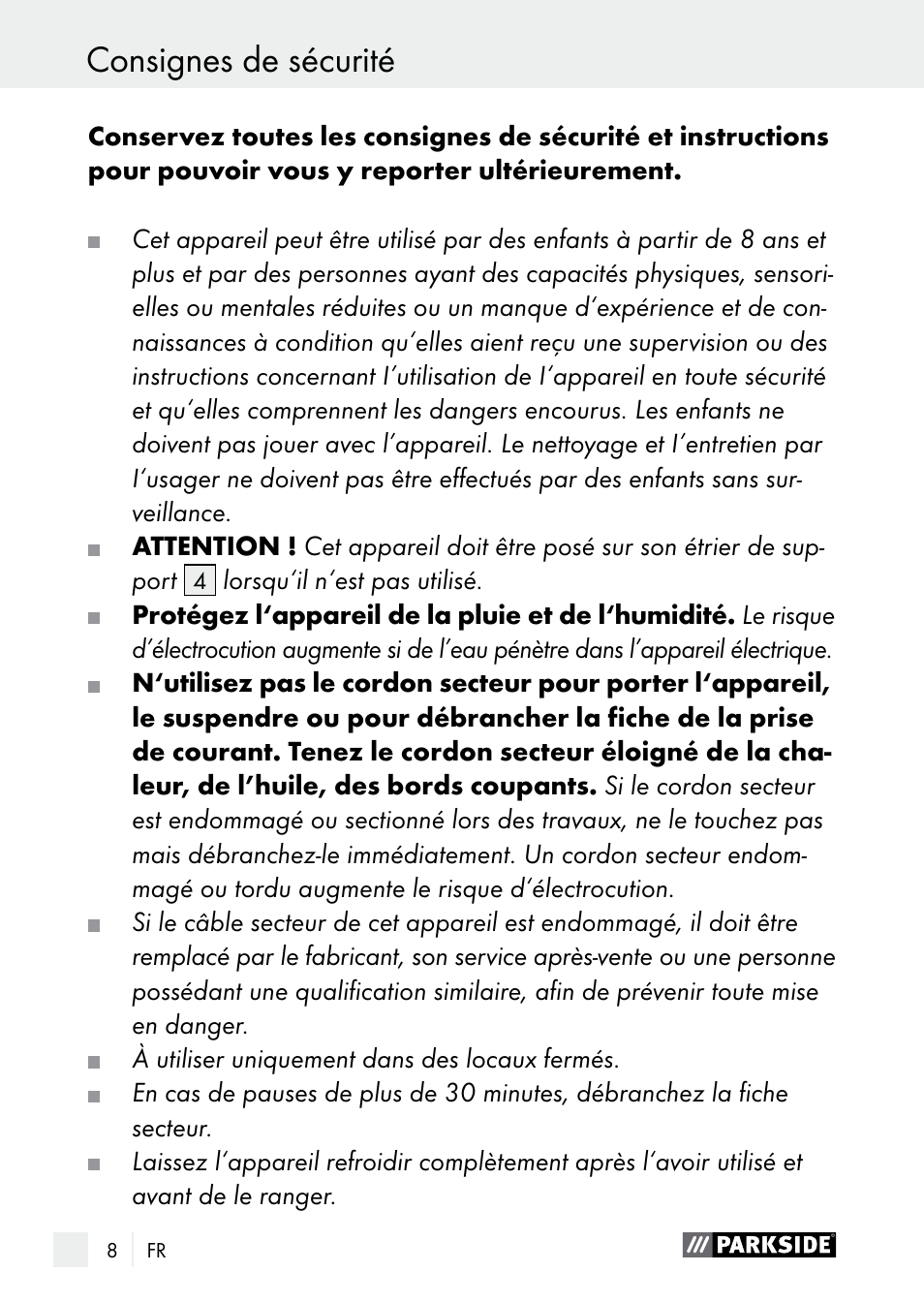 Parkside PNKP 105 A1 User Manual | Page 8 / 36