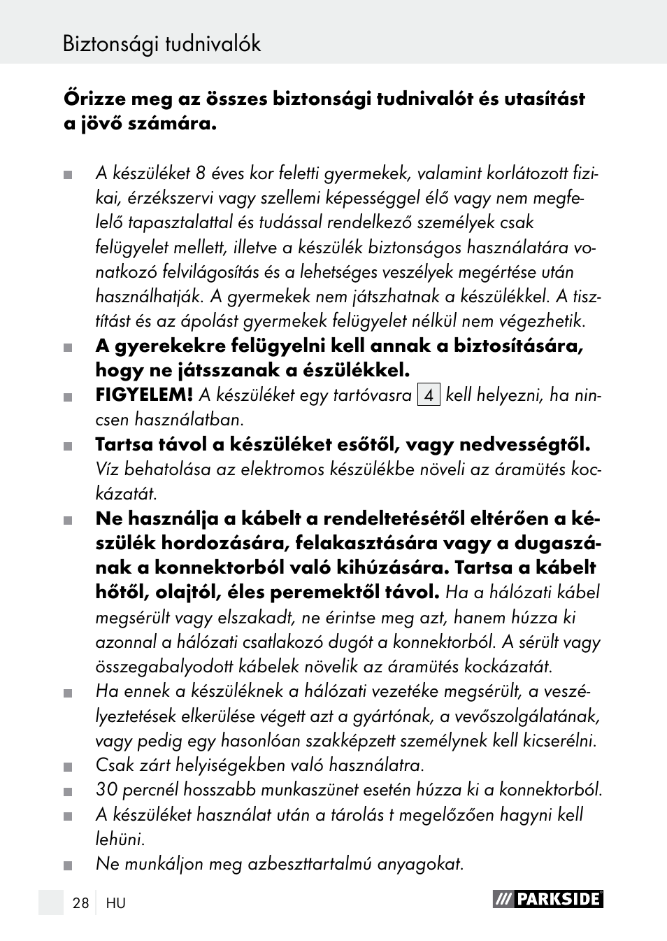Parkside PNKP 105 A1 User Manual | Page 28 / 66