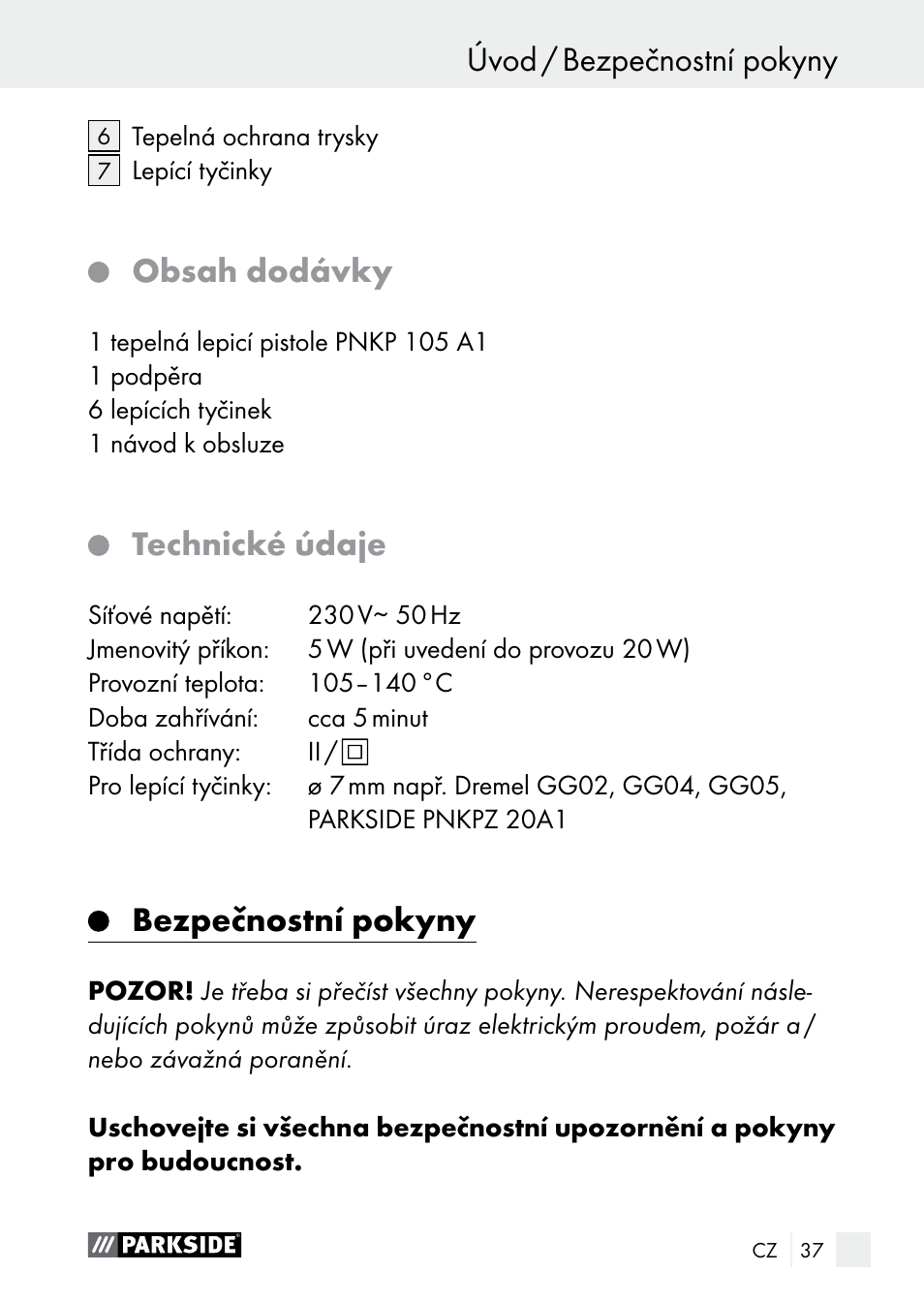 Parkside PNKP 105 A1 User Manual | Page 37 / 66