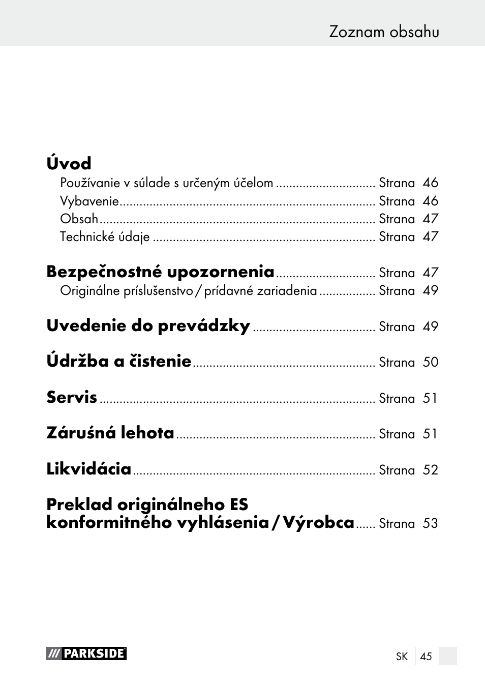 Parkside PNKP 105 A1 User Manual | Page 45 / 66