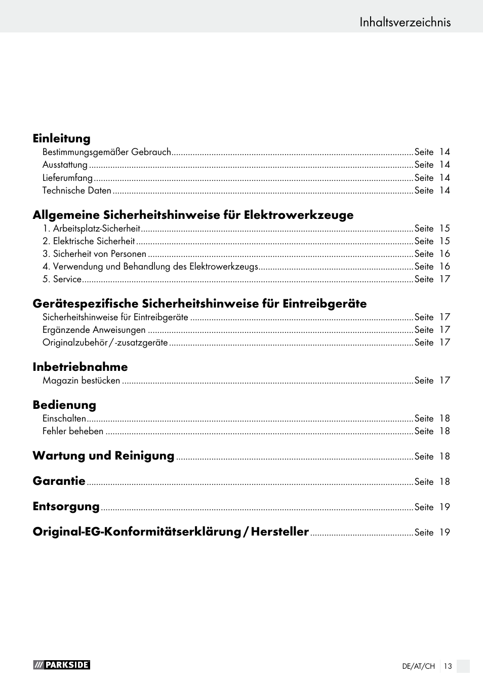 Parkside PHET 15 A1 User Manual | Page 13 / 27