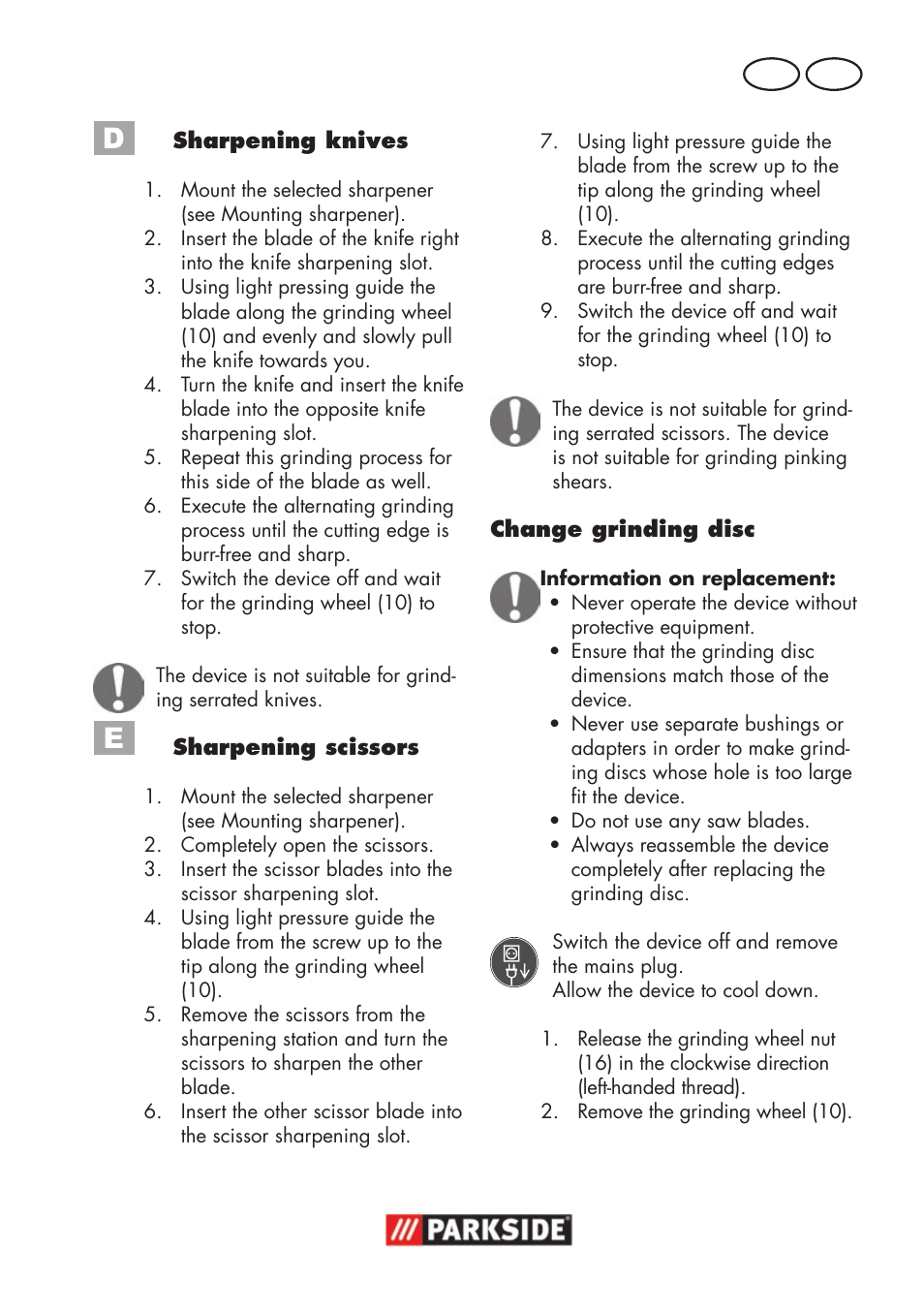 Gb mt | Parkside PSS 65 A1 User Manual | Page 43 / 72