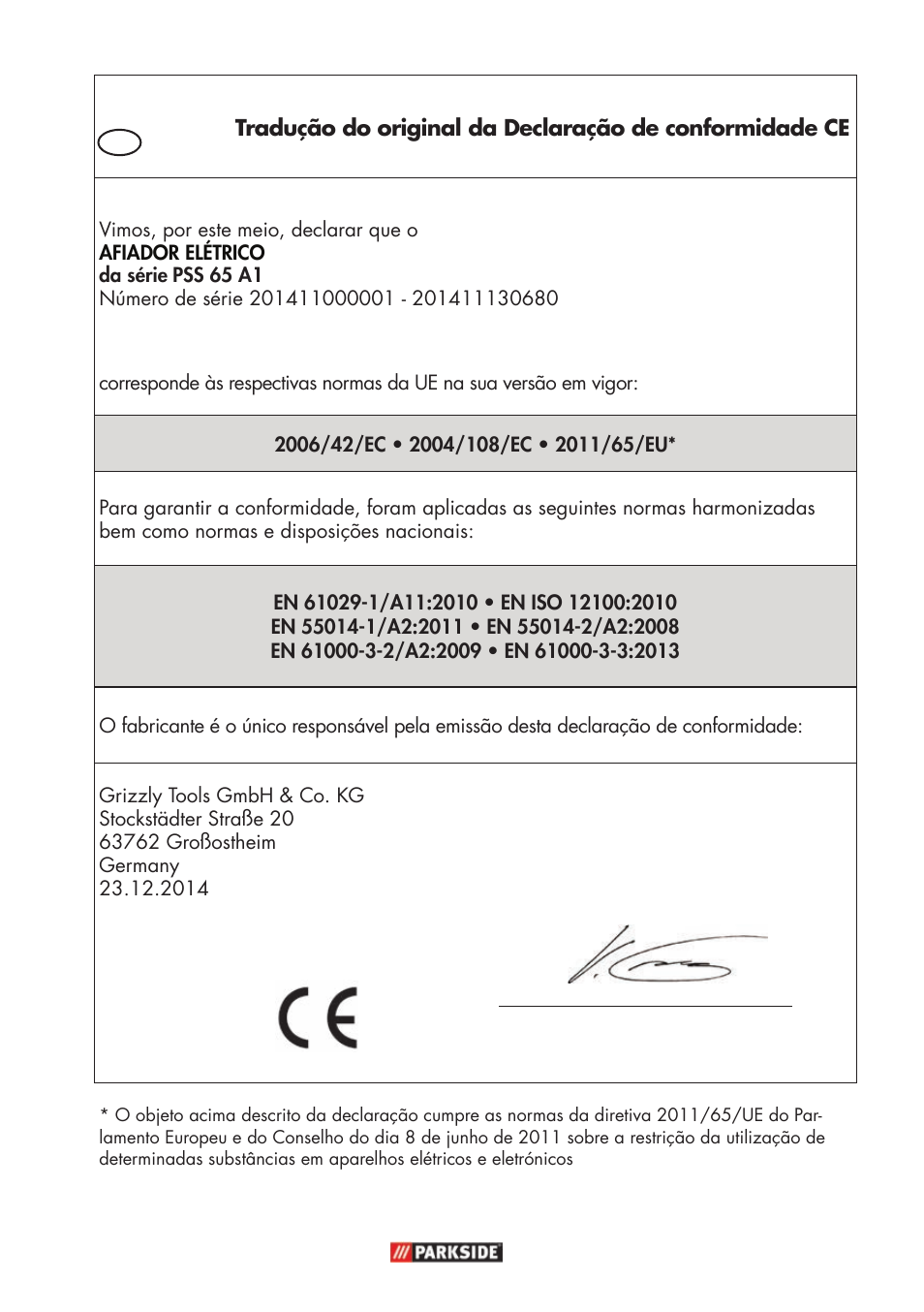 Parkside PSS 65 A1 User Manual | Page 66 / 72