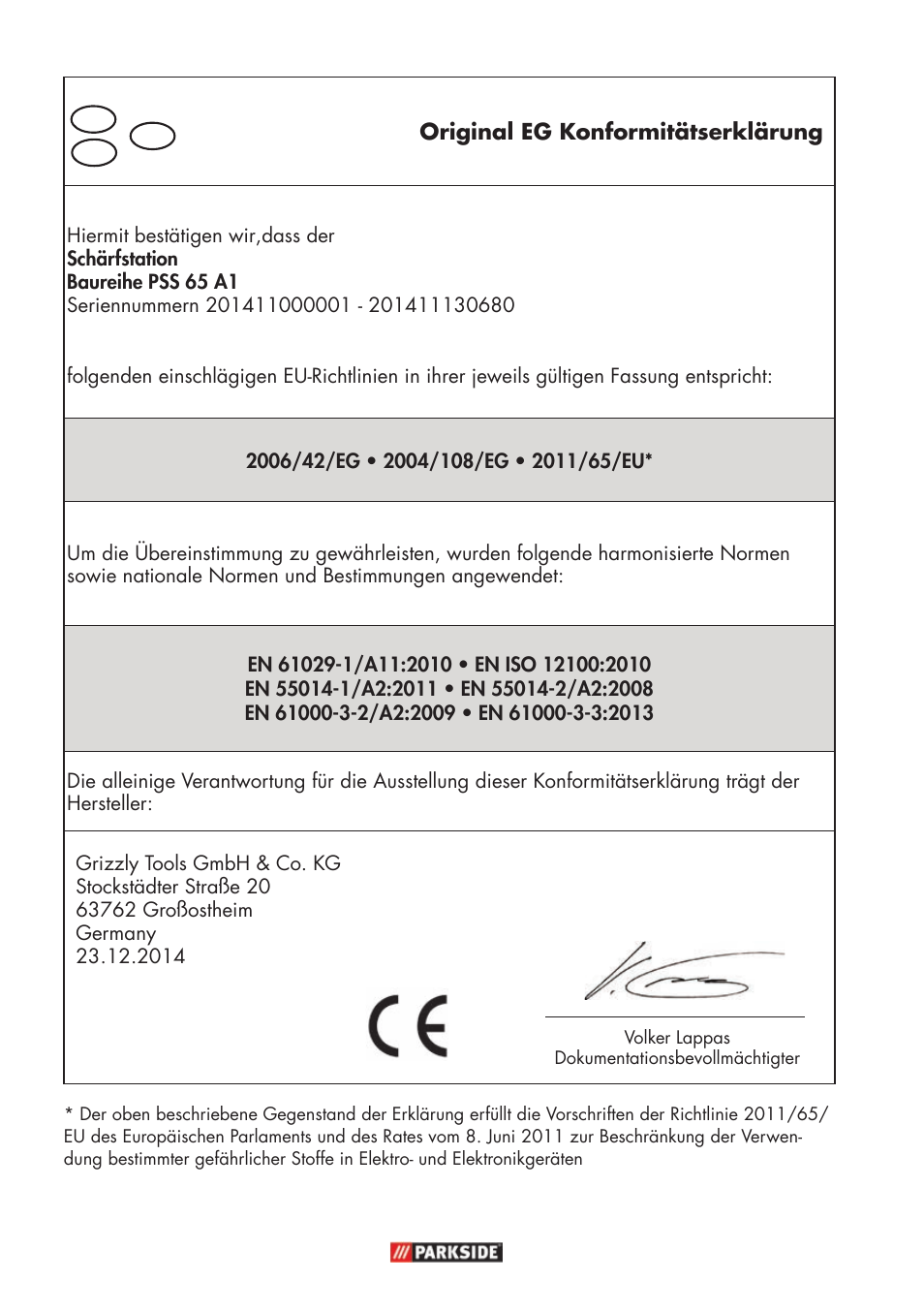 Parkside PSS 65 A1 User Manual | Page 68 / 72