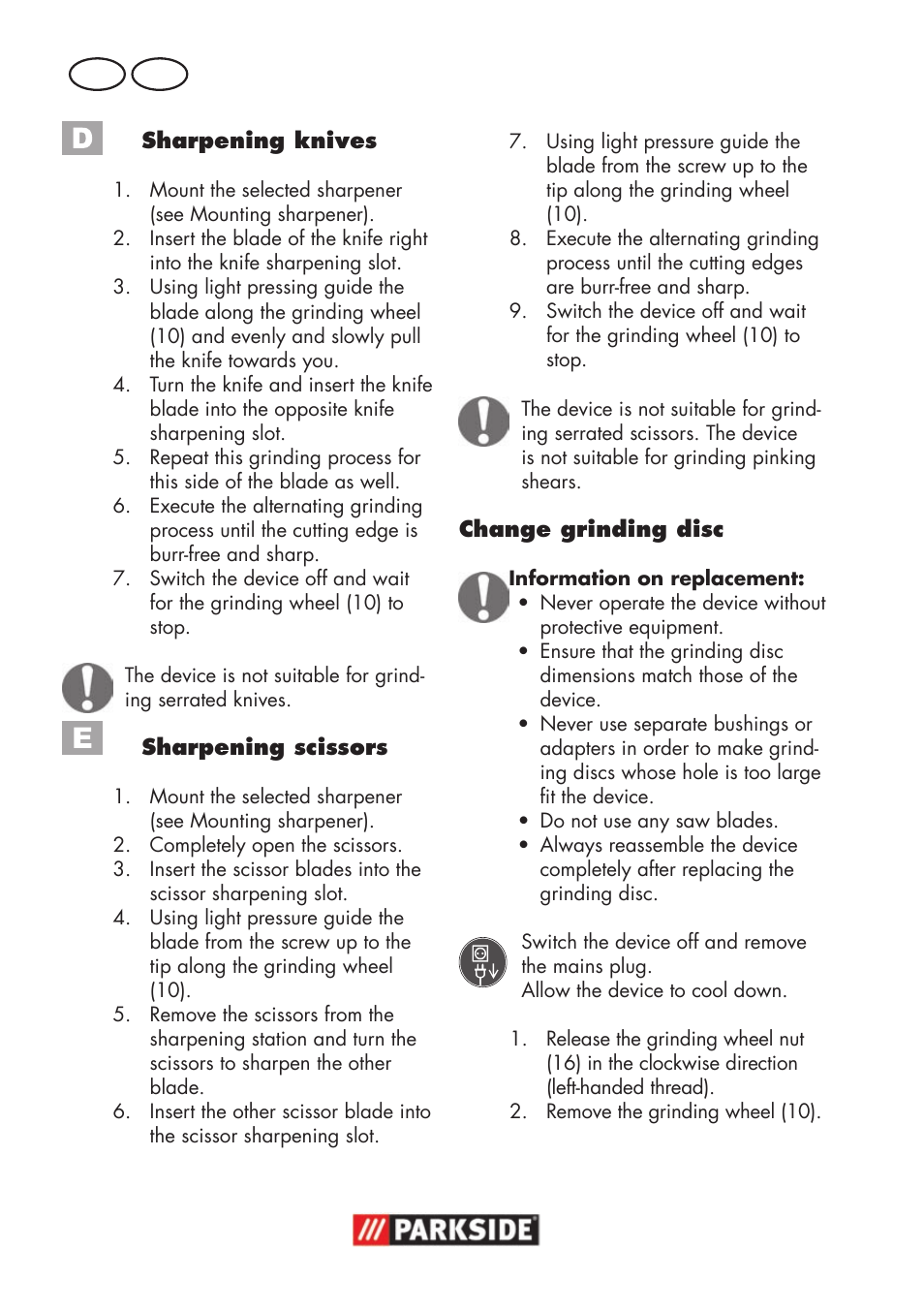 Gb ie | Parkside PSS 65 A1 User Manual | Page 12 / 120