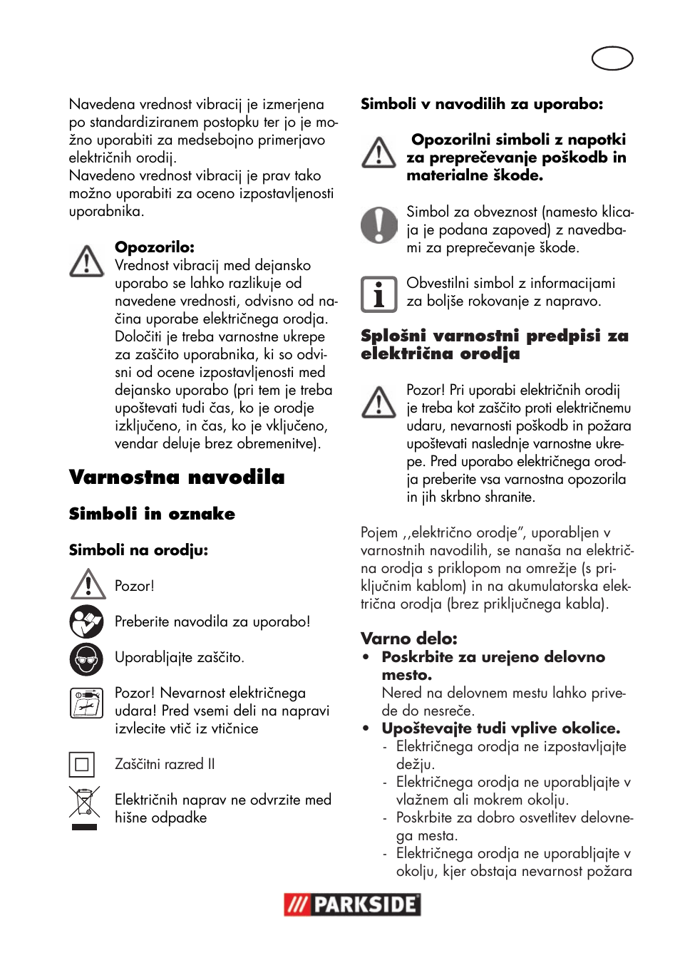 Varnostna navodila | Parkside PSS 65 A1 User Manual | Page 51 / 120