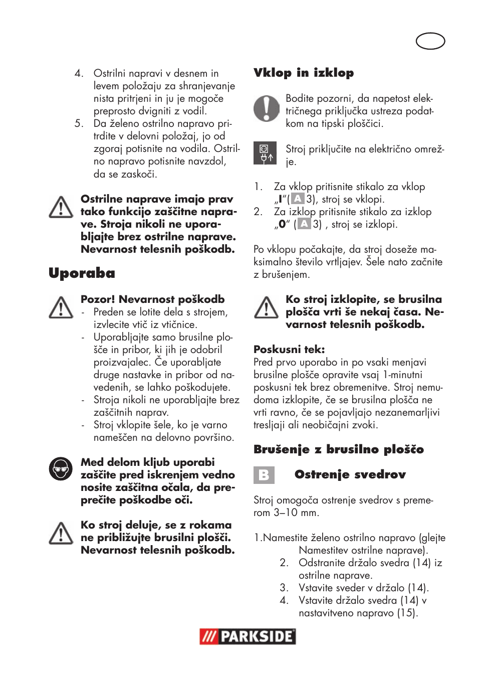 Uporaba | Parkside PSS 65 A1 User Manual | Page 55 / 120