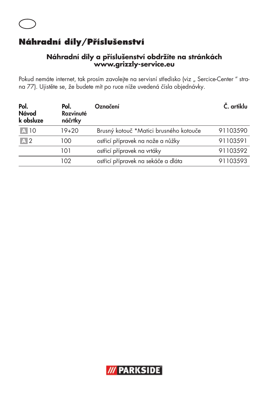 Náhradní díly/příslušenství | Parkside PSS 65 A1 User Manual | Page 74 / 120