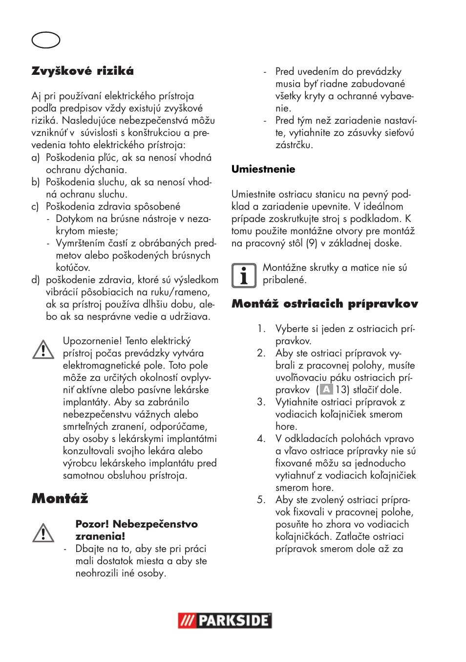 Montáž | Parkside PSS 65 A1 User Manual | Page 84 / 120