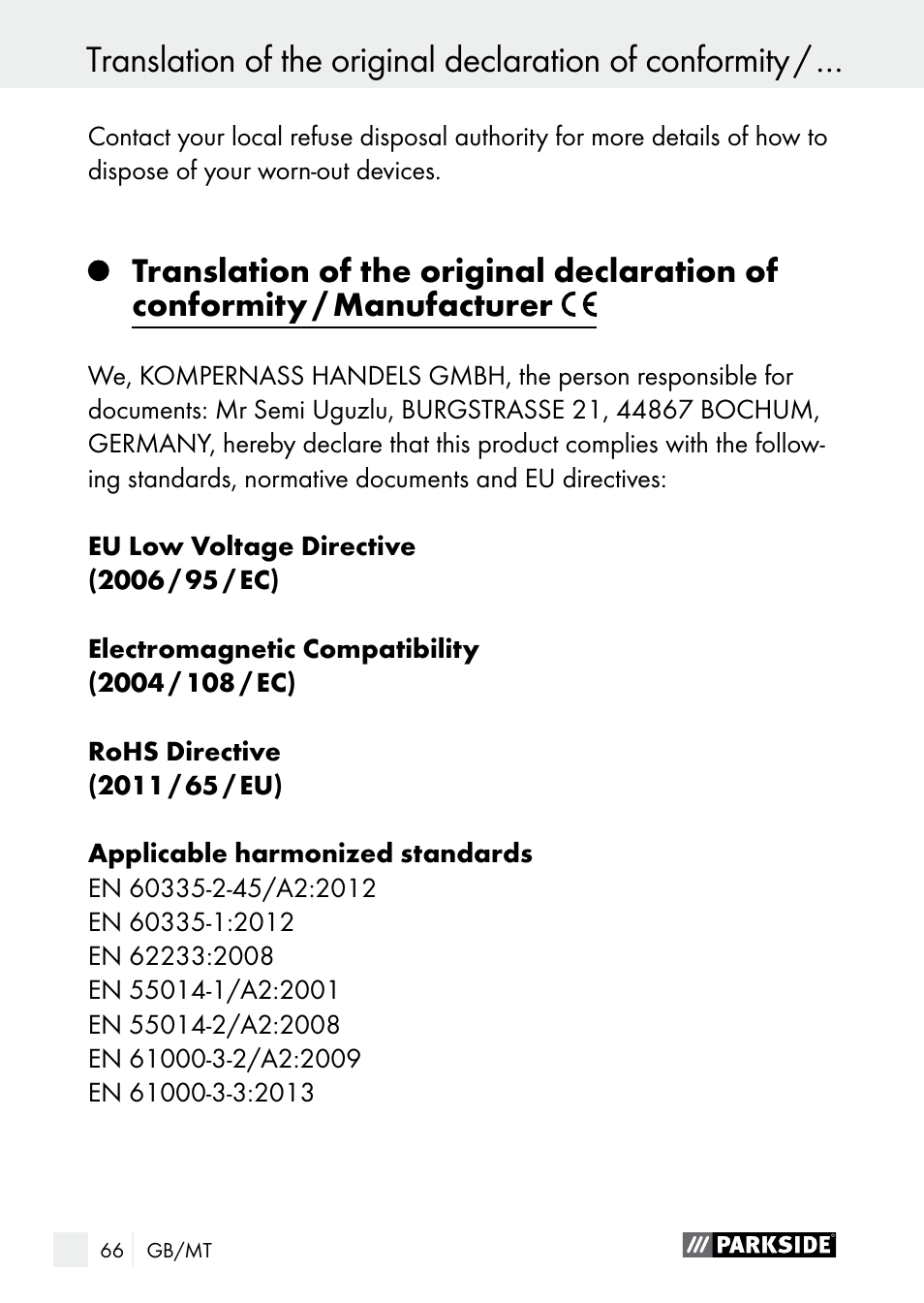 Parkside PLS 48 B1 User Manual | Page 66 / 84