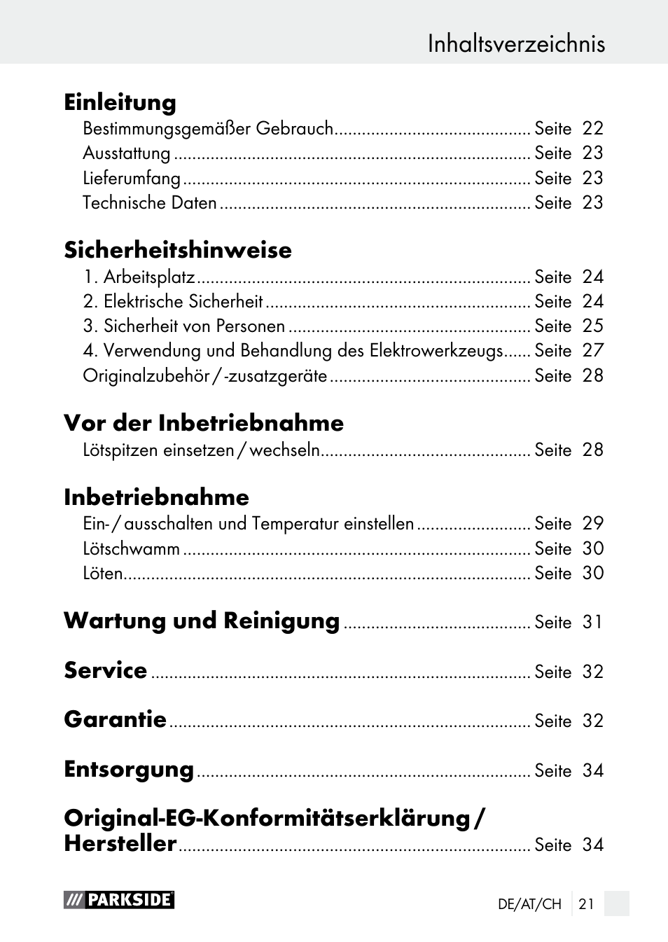 Parkside PLS 48 B1 User Manual | Page 21 / 52