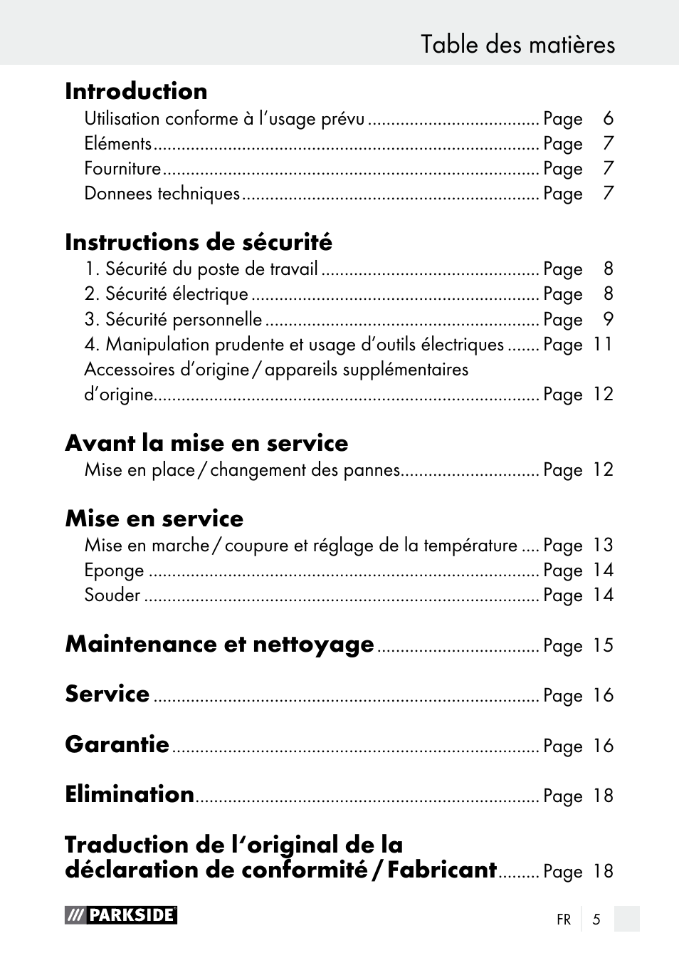 Parkside PLS 48 B1 User Manual | Page 5 / 52