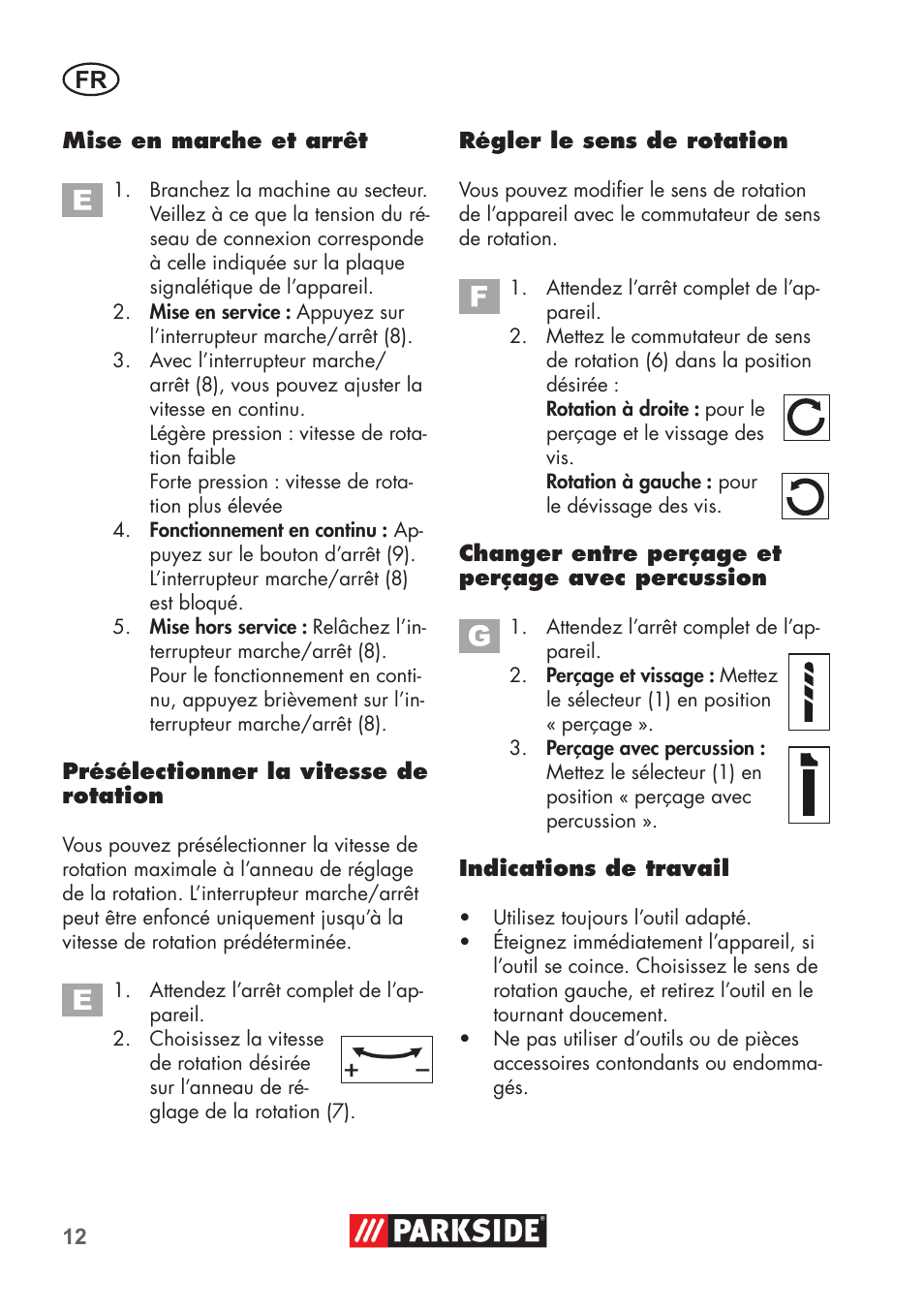Parkside PSBM 500 B3 User Manual | Page 12 / 48