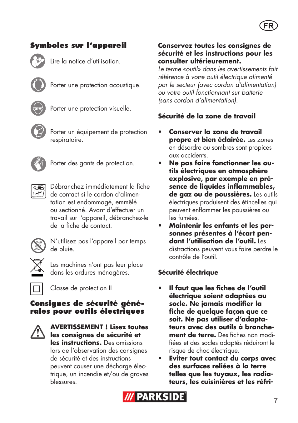 Parkside PSBM 500 B3 User Manual | Page 7 / 48