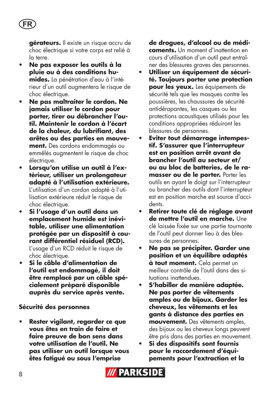 Parkside PSBM 500 B3 User Manual | Page 8 / 48