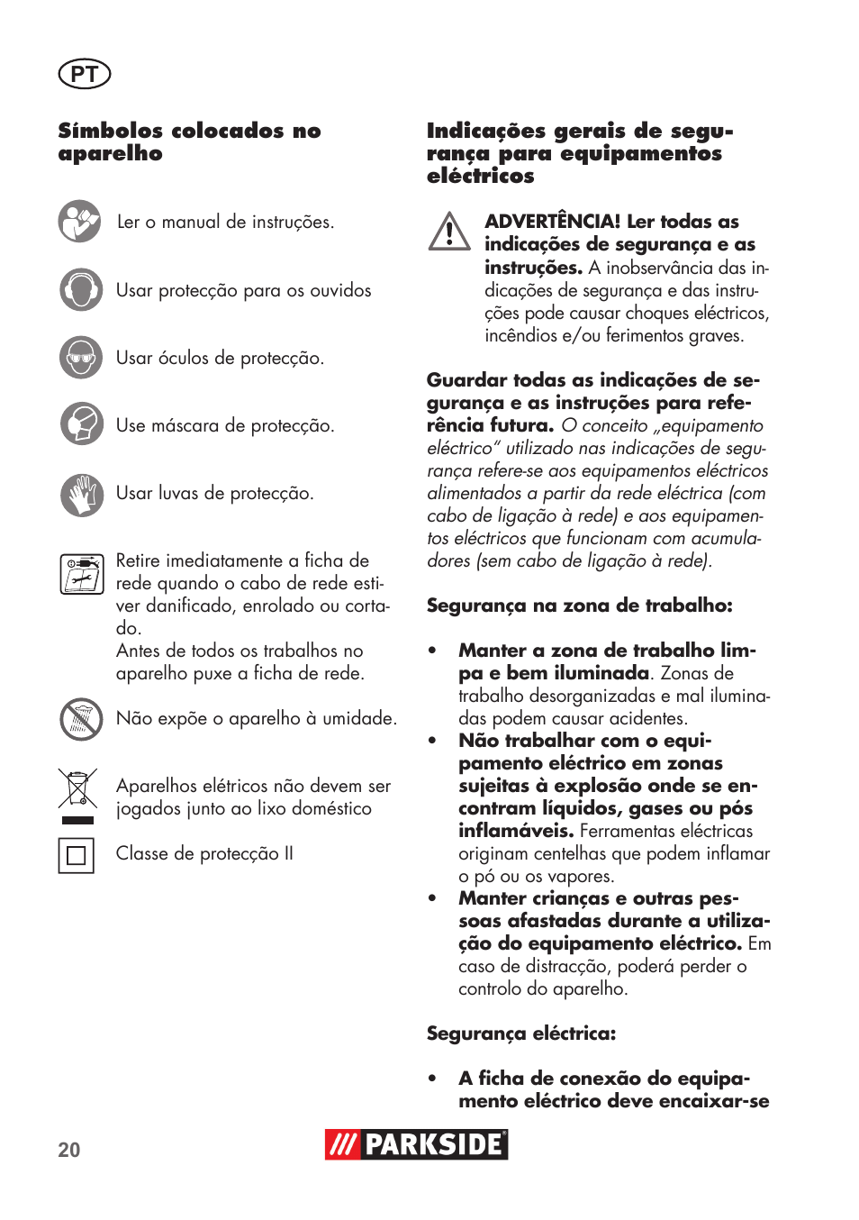 Parkside PSBM 500 B3 User Manual | Page 20 / 60